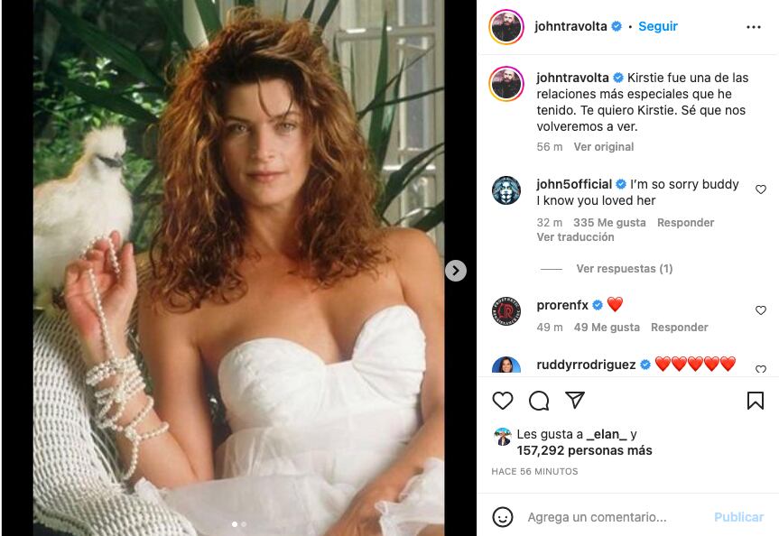 John Travolta se despide de Kirstie Alley, su compañera en Mira quién habla