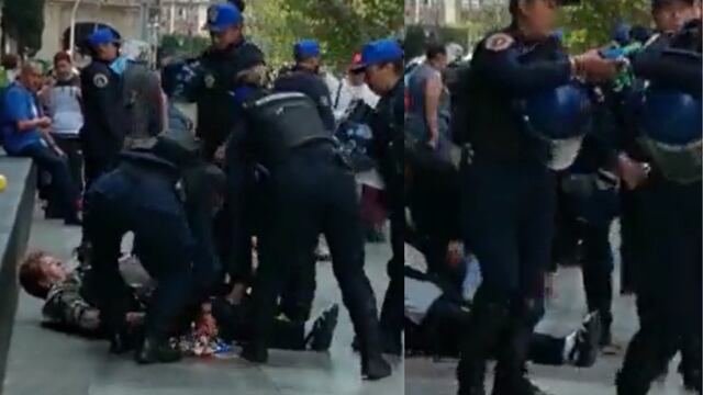 Policías de la CDMX despoja a comerciante de mercancía en Centro Histórico