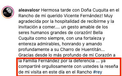 Alejandra Ávalos sobre su visita a doña Cuquita.