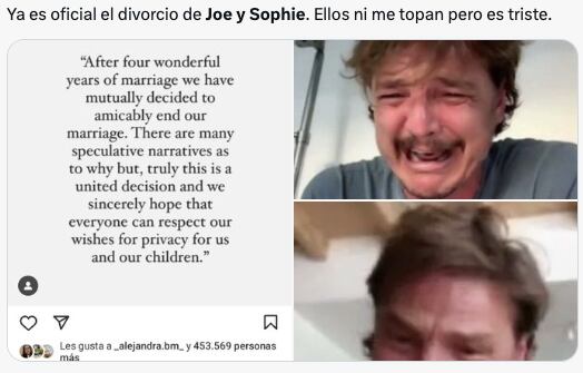 Los memes sobre el divorcio de Sophie Turner y Joe Jonas intentan aliviar la tristeza de los fans