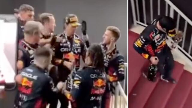 Checo Pérez fue felicitado por empleados de Red Bull, mientras ignoraron a Verstappen