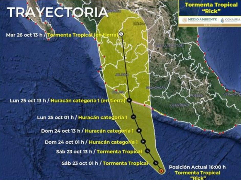 Emiten alerta por 'Tormenta Rick'