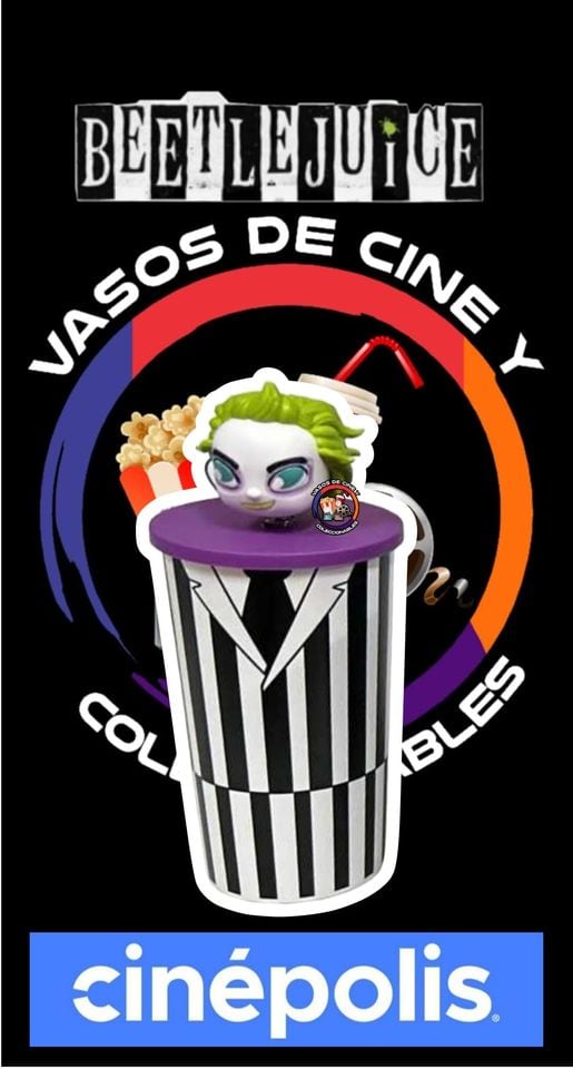 Vaso coleccionable de Beetlejuice en Cinépolis