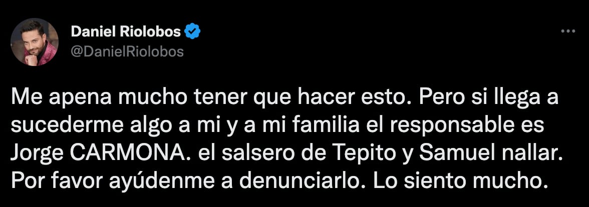 Denuncia de Daniel Riolobos