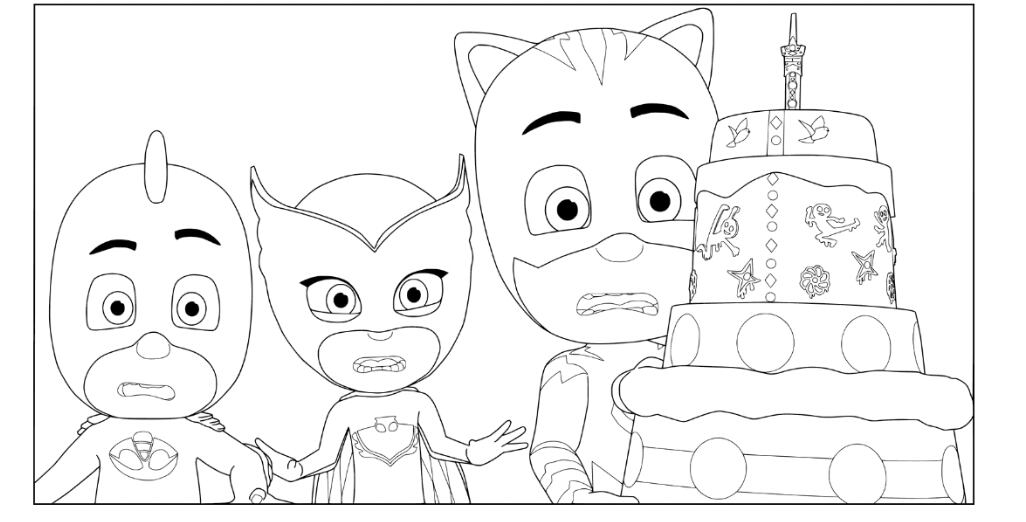 Pastel PJ Masks de cumpleaños