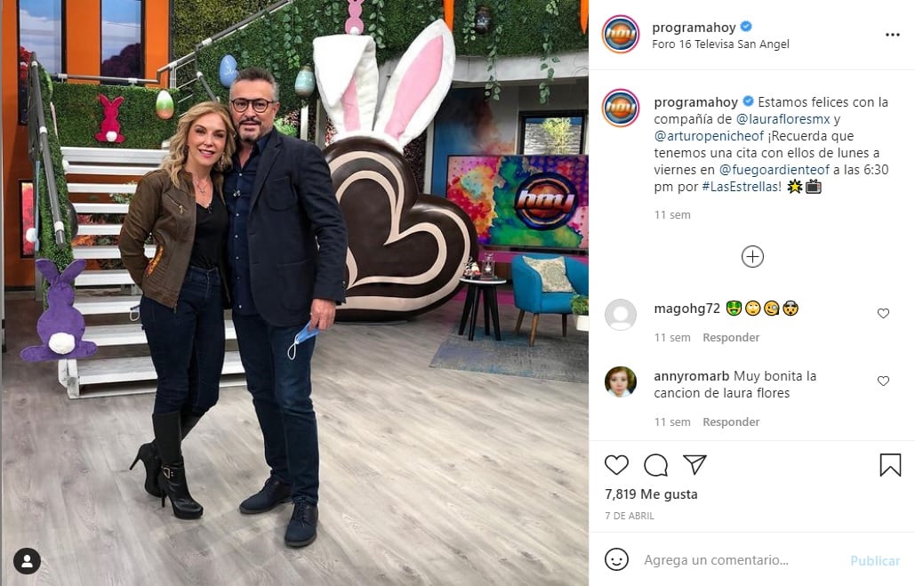 Laura Flores y Arturo Peniche en el programa Hoy