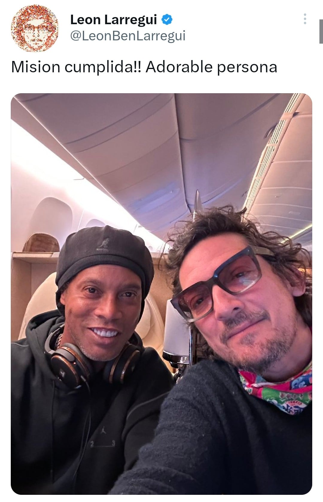 Mensaje de Larregui sobre Ronaldinho