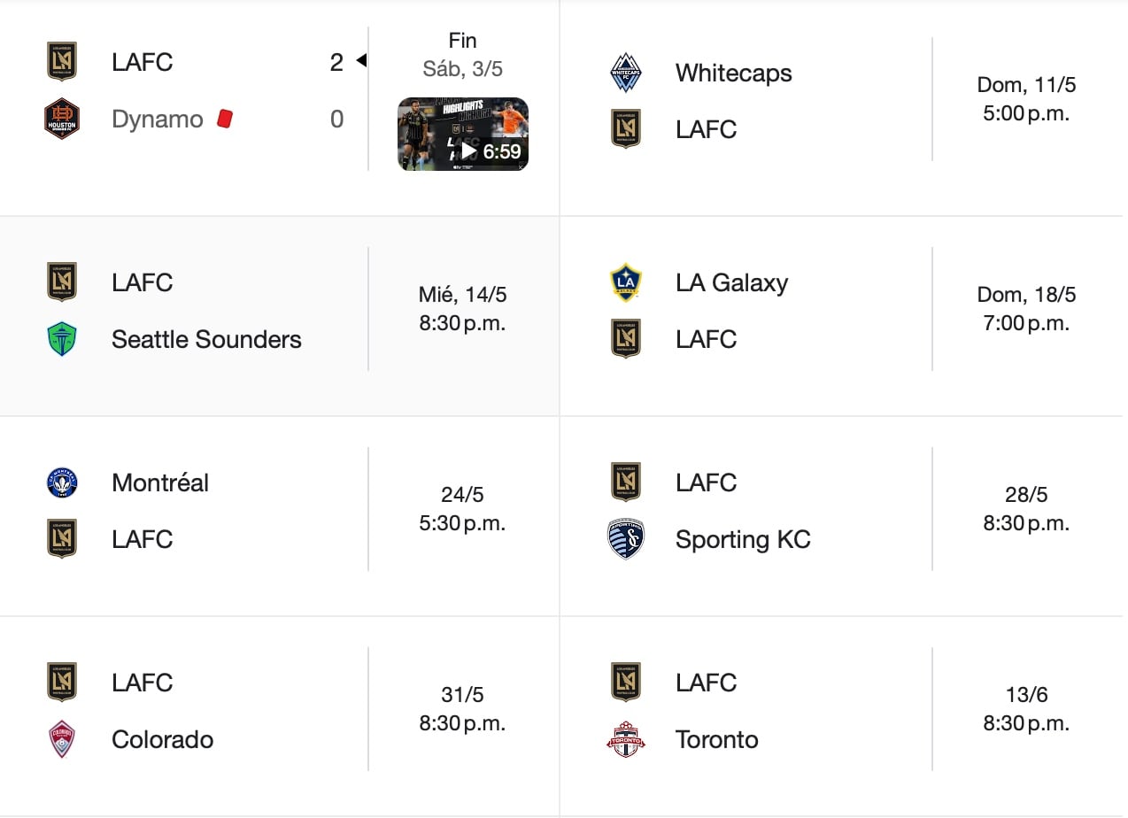 Los rivales que enfrentará LAFC antes del juego contra América por el Mundial de Clubes.