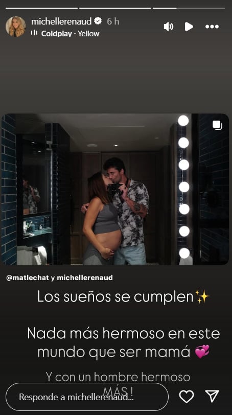 Michelle Renaud está embarazada por tercera ocasión
