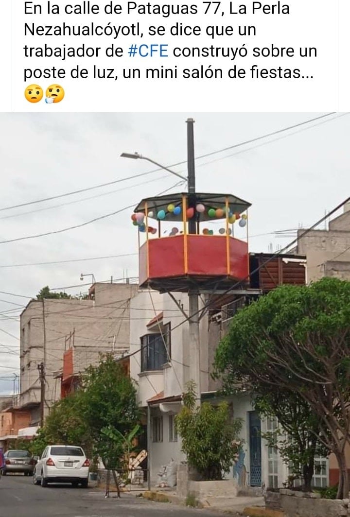 Supuesto "Saloncito de fiestas" de un trabajador de la CFE en Nezahualcóyotl, EDOMÉX