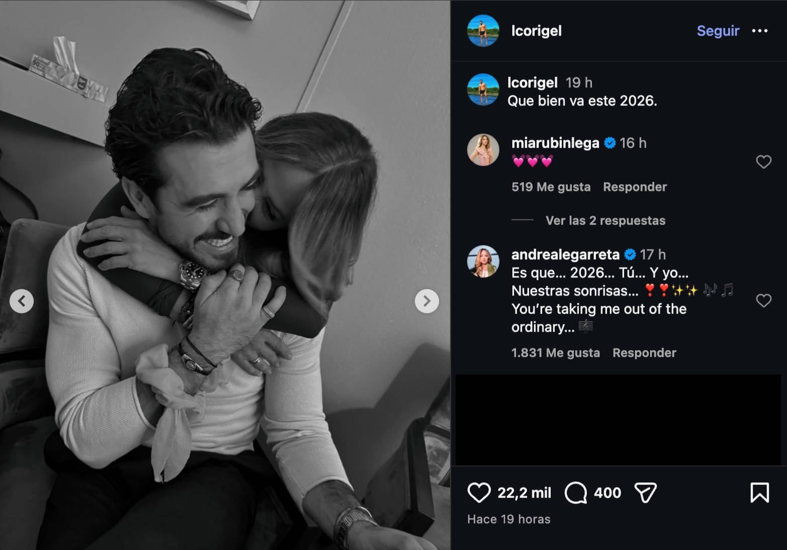 Luis Carlos Origel comparte las primeras fotos con Andrea Legarreta