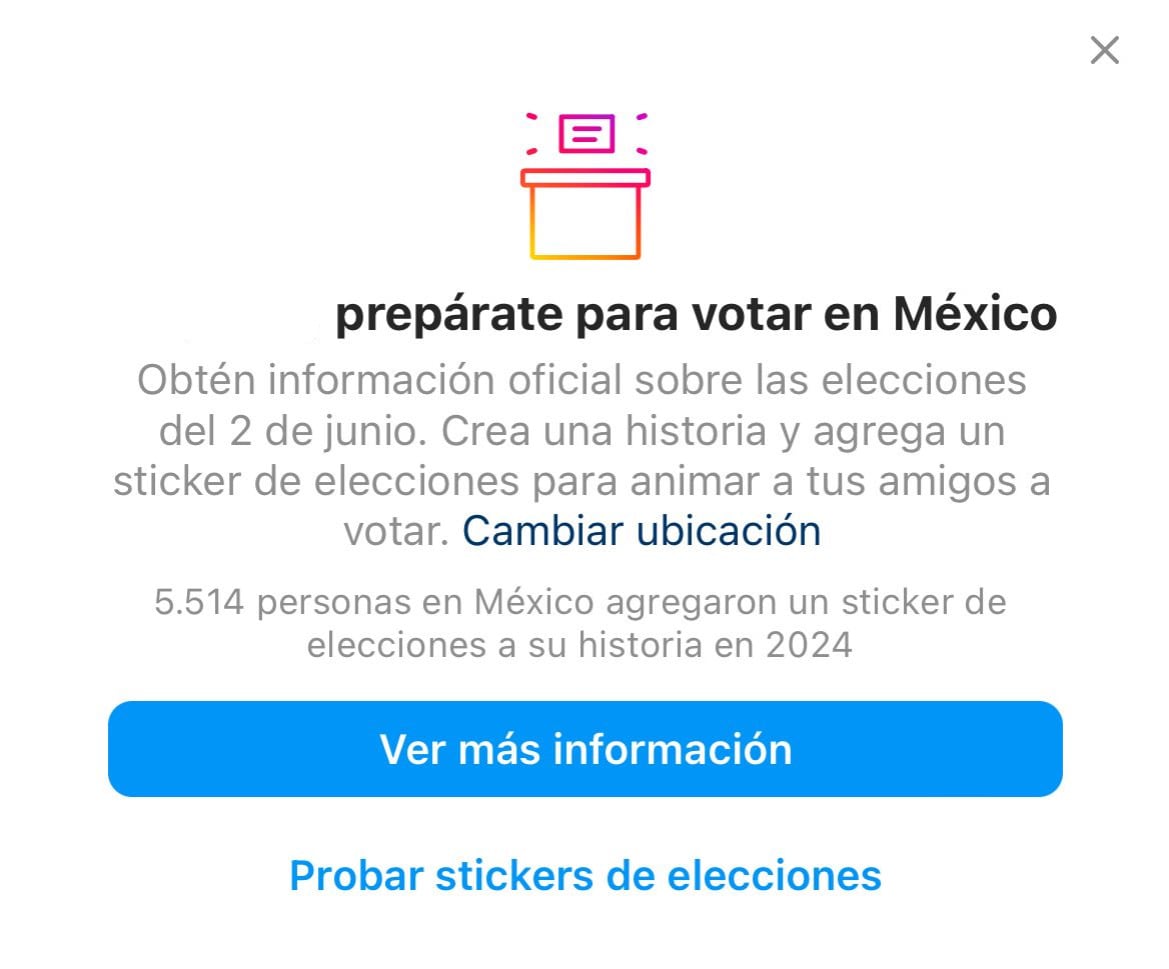 Nueva función de Instagram y Facebook para las elecciones 2024