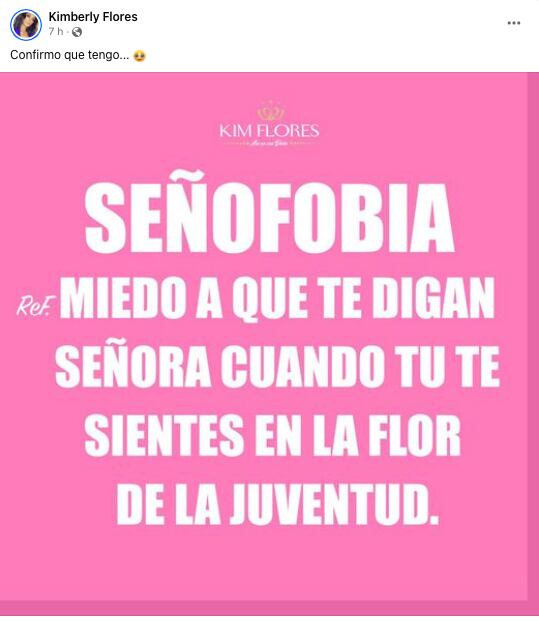 Kimberly Flores teme que la llamen ‘señora’