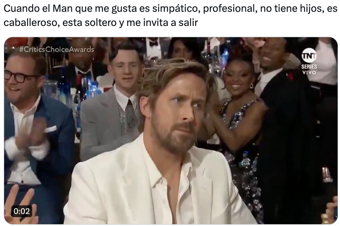 Los mejores memes de Ryan Gosling en los Critics Choice Awards