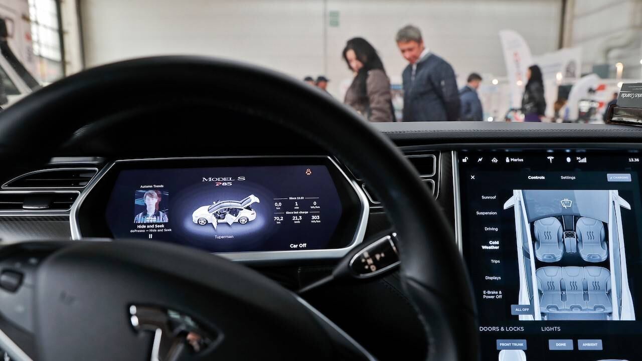 El interior de un Tesla Model S.