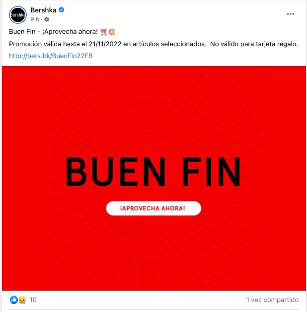 Buen fin 2022 en Bershka