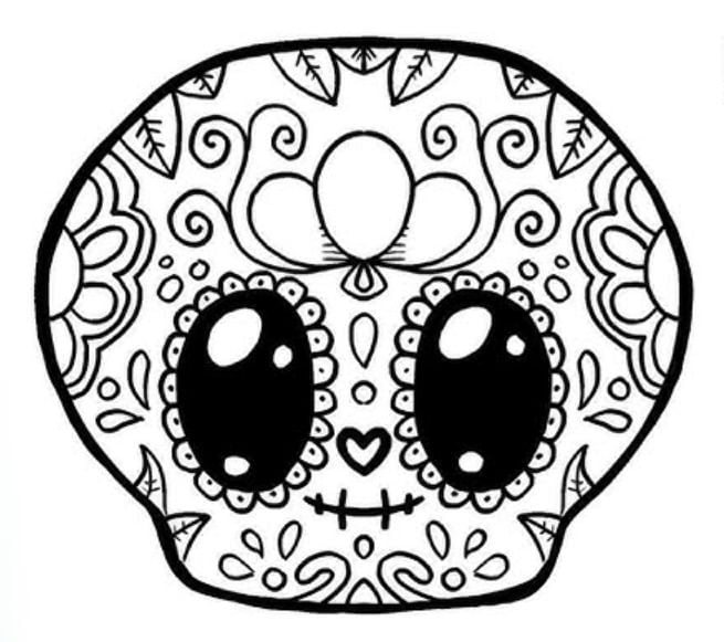 Dibujos de calaverita de azúcar para colorear por el Día de Muertos