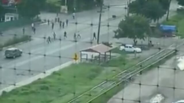 Momento de la fuga en el penal de Auguaruto