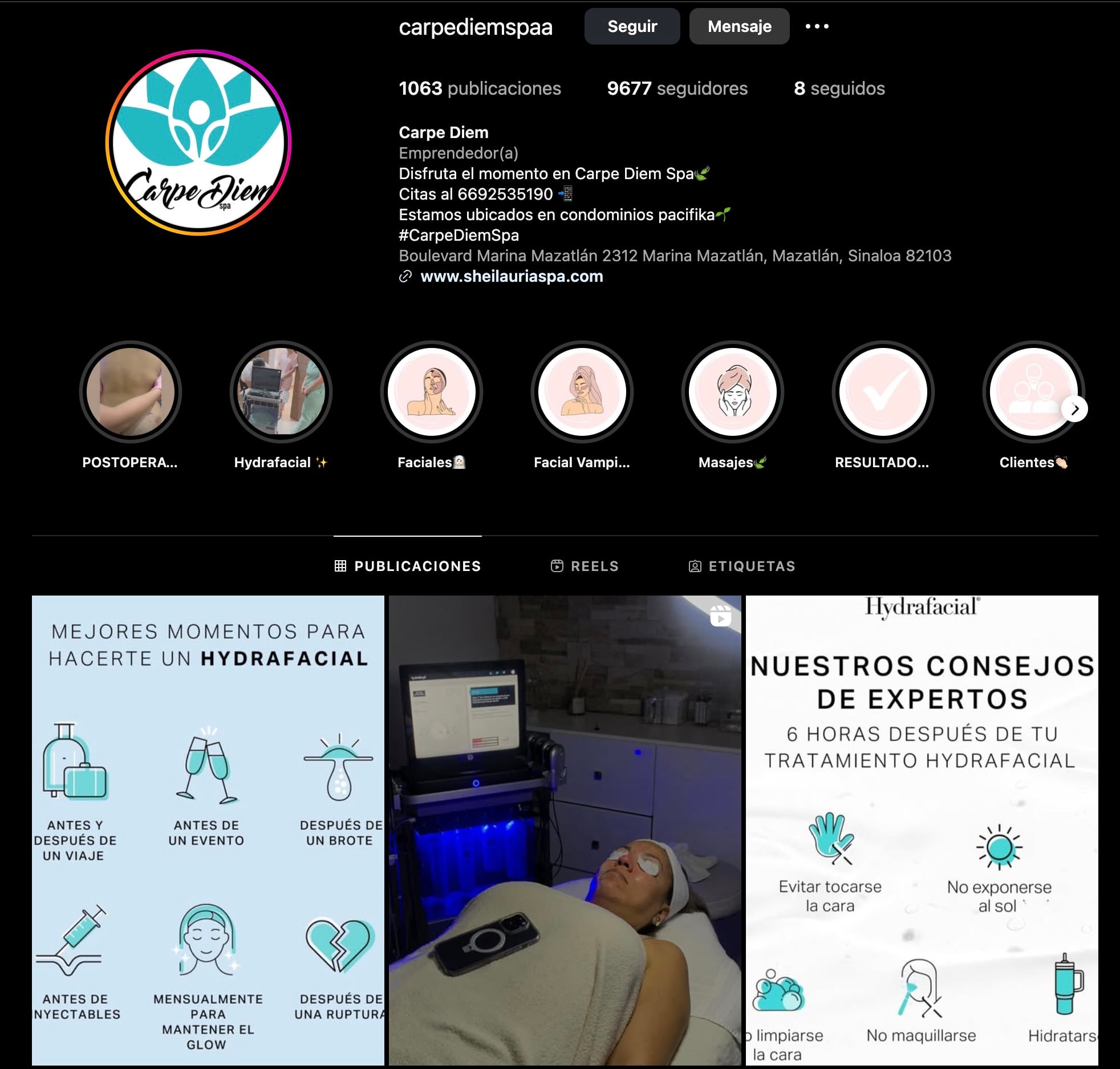 Empresas activas en redes sociales de Sheila Paola Urías Vázquez, supuesta asociada de Iván Archivaldo Guzmán Salazar, líder de Los Chapitos