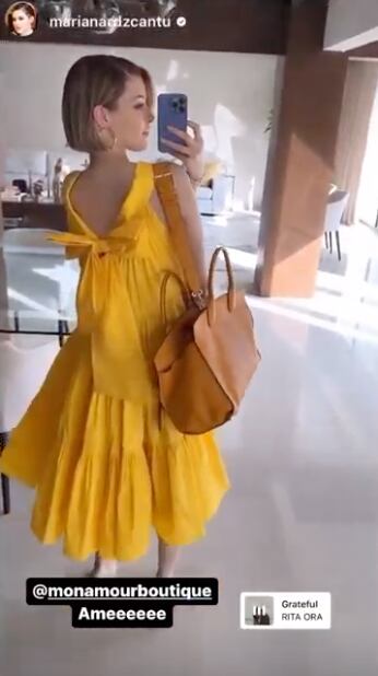 Vestido de Mariana Rodríguez para el desfile militar