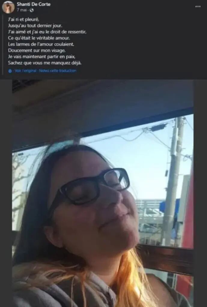 Shanti de Corte, quien murió por eutanasia en Bélgica