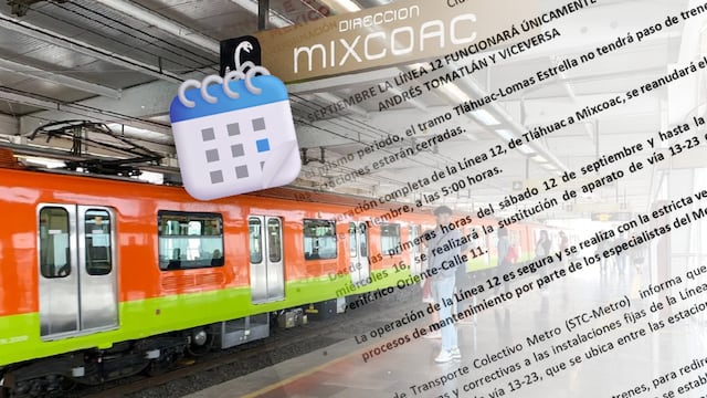 Línea 12 del Metro operará de Mixcoac a San Andrés Tomatlán del 12 al 16 de septiembre