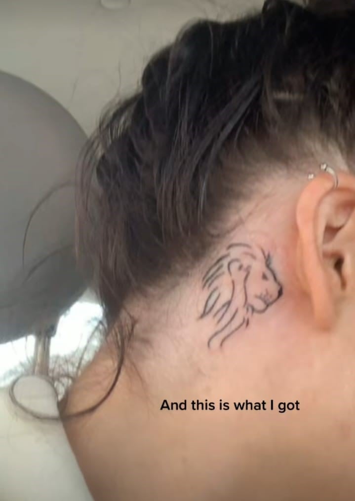Tatuaje de león sale mal