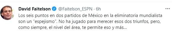 Críticas de David Faitelson a la Selección de futbol de México