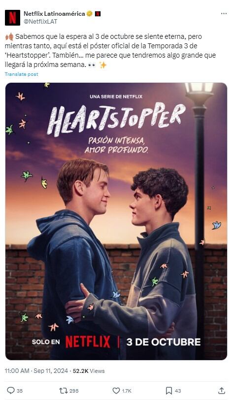 Póster oficial de Heartstopper temporada 3