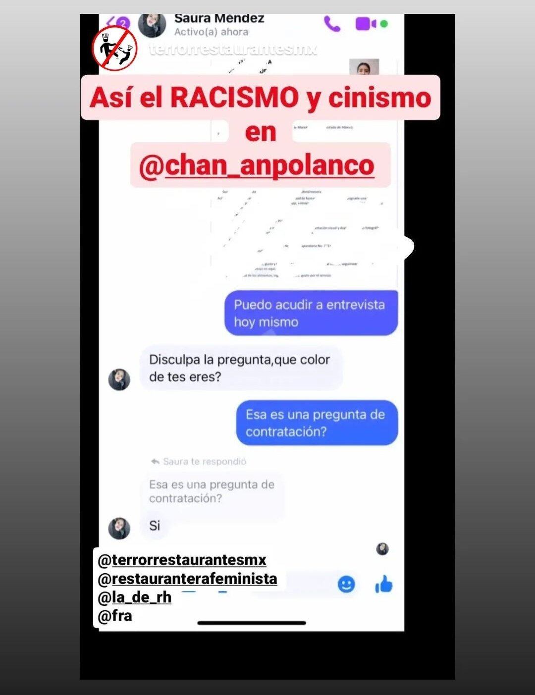 Denuncian discriminación a restaurante Chang An de Polanco por querer a empleados con piel blanca