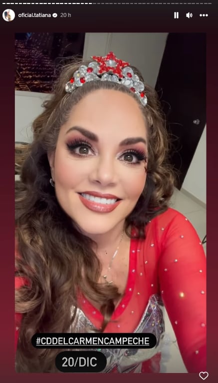 Tatiana recuerda que 20 de diciembre tiene show en Cd del Carmen, Campeche.