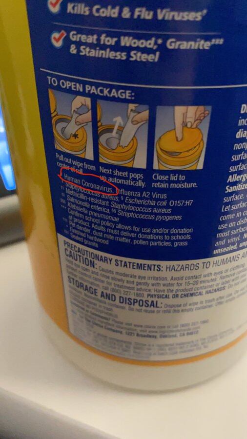 Etiquetas de desinfectantes