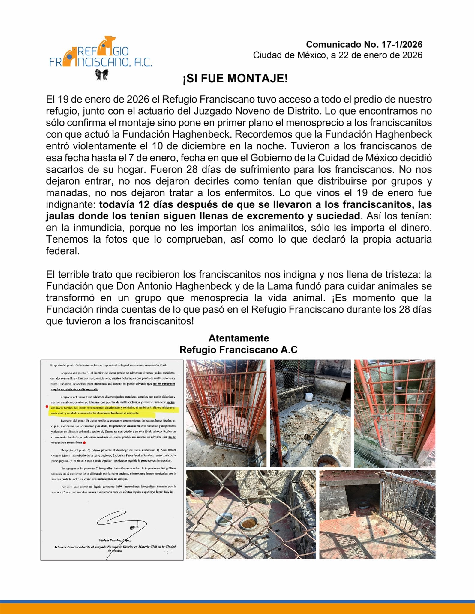 Refugio Franciscano denuncia muerte de animales
