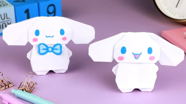 Cinnamoroll de origami: Paso a paso para hacer al personaje de Sanrio en papel