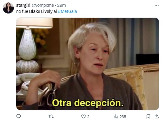 Memes buscando a Blake Lively en la Met Gala 2024