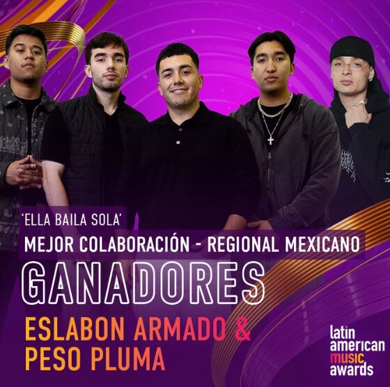 Latin American Music Awards 2024: Eslabon Armado & Peso Pluma ganan a Mejor Colaboración Regional Mexicano