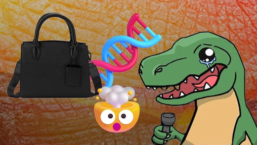 La próxima bolsa de lujo estará hecha de piel de dinosaurio real, gracias a un bizarro experimento