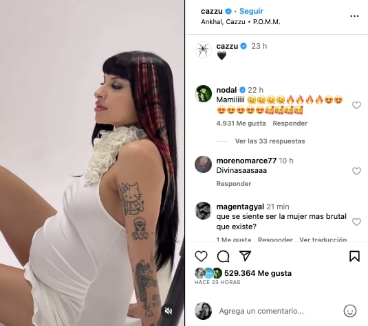 Cazzu prende a Christian Nodal con sesión fotográfica