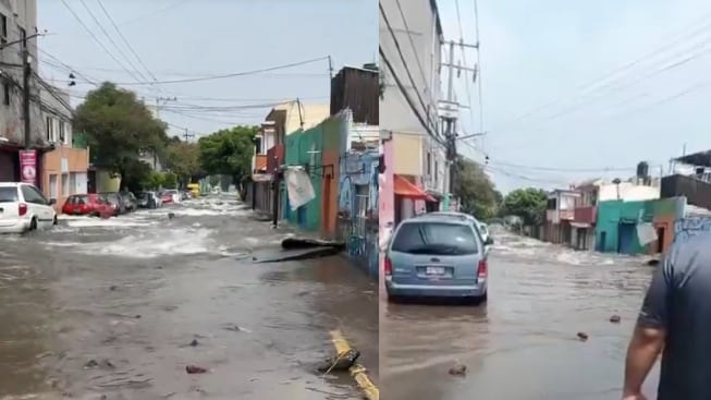 La mega fuga de agua en Avenida Tláhuac, Iztapalapa