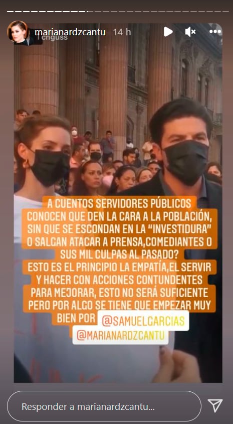 historia de Instagram de Mariana Rodríguez