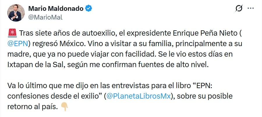 Enrique Peña Nieto estaría en México