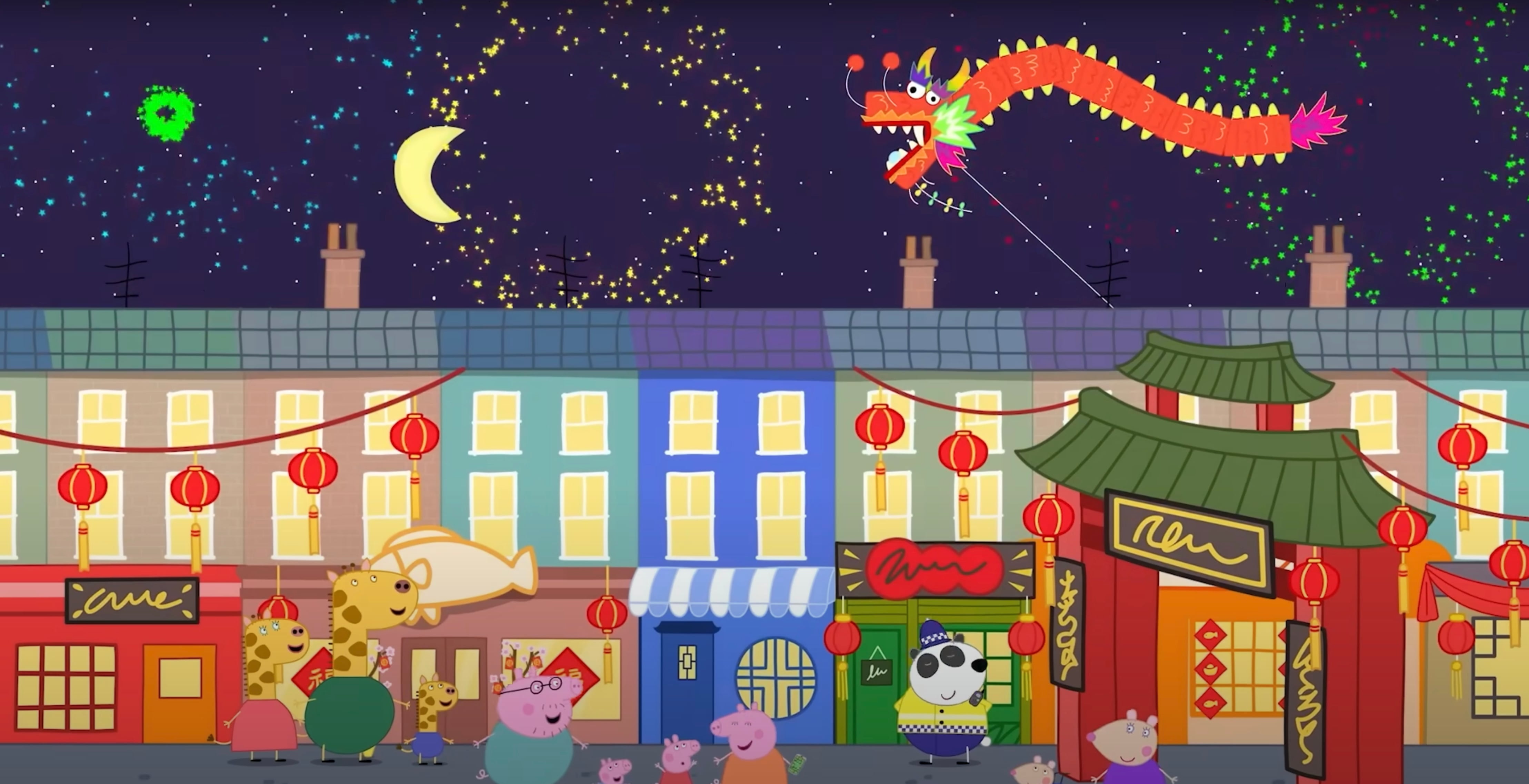 Maratón de 2 horas de Peppa Pig y su familia en el buffet chino