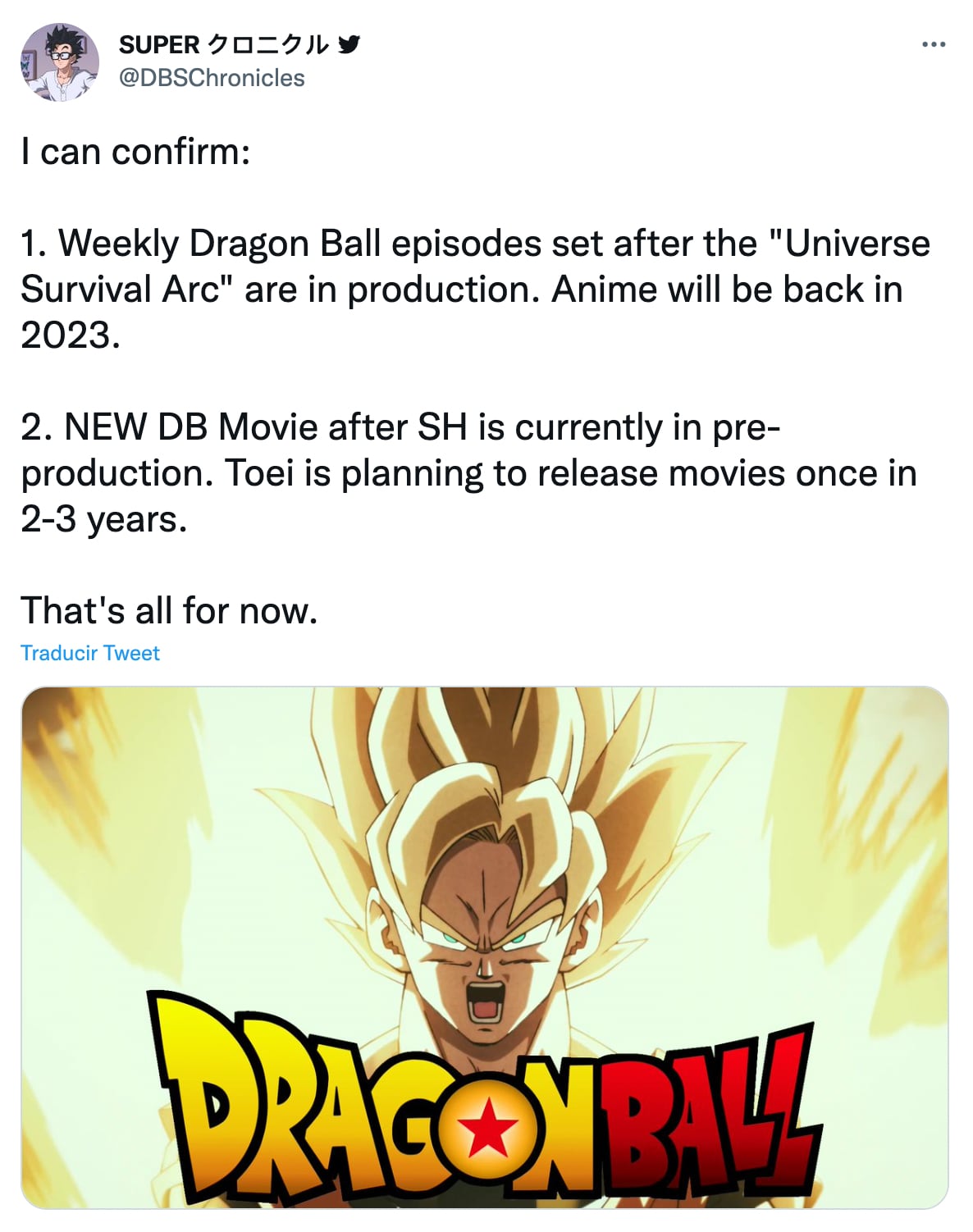 Regreso de Dragon Ball Super