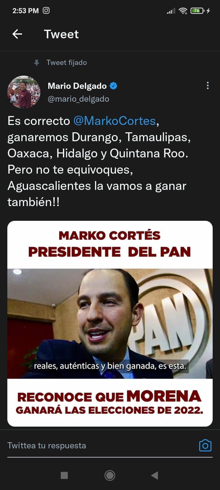 Mario Delgado se burla del PAN y la elección de 2022