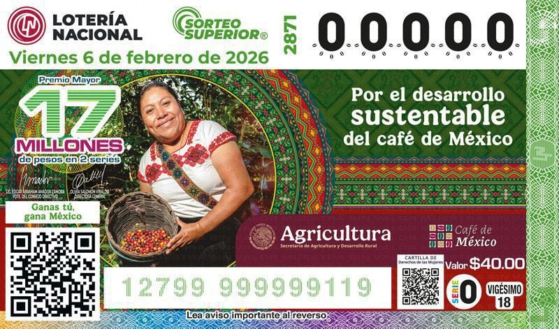 AGRICULTURA y Lotería Nacional reconocen el café mexicano