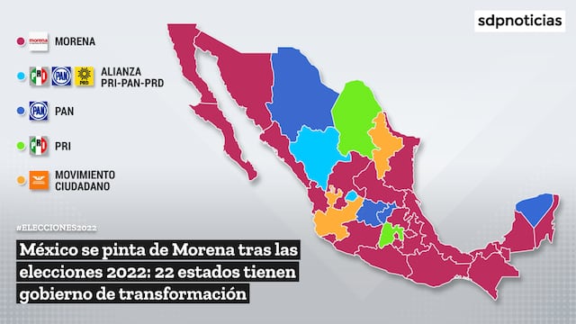 Así quedó el Mapa político de México tras las elecciones 2022