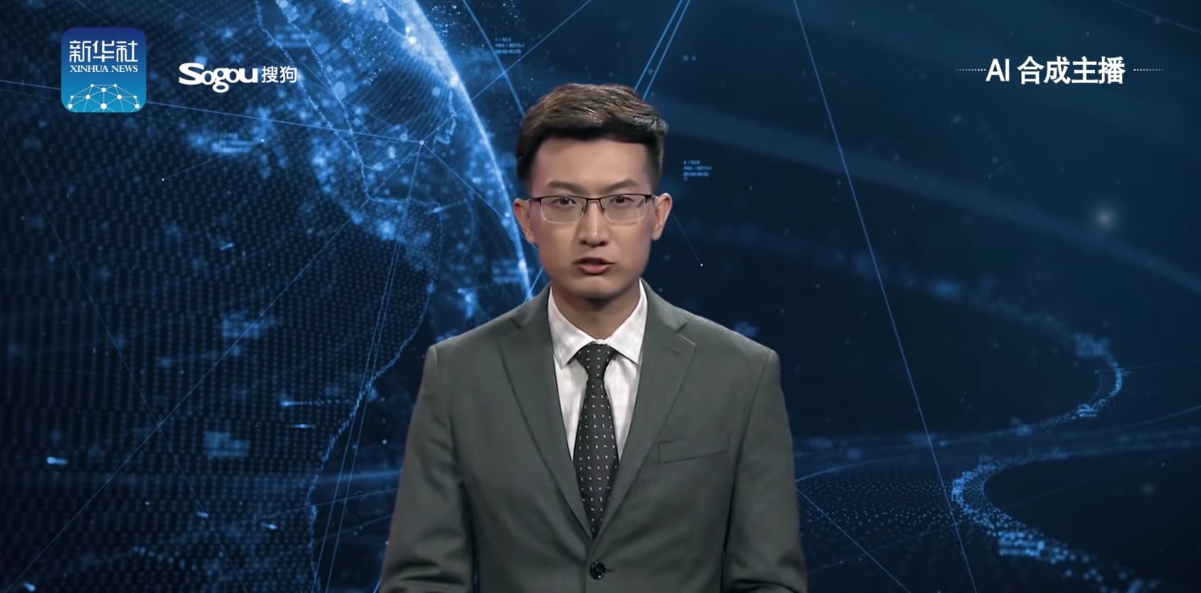 Robot en noticiero de China
