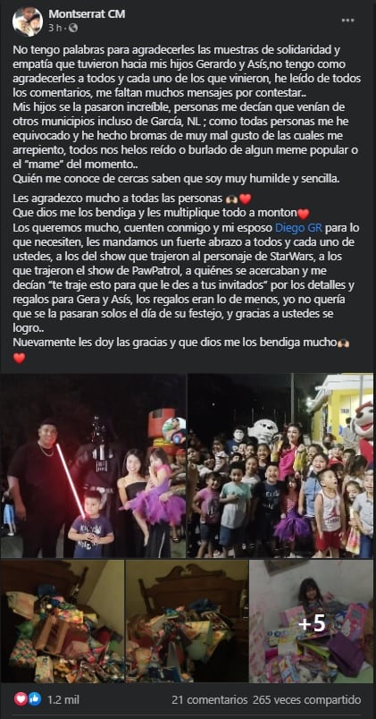 Una madre publicó en Facebook una invitación a la fiesta de sus hijos