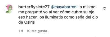 Comentario de Instagram en publicación de Belinda