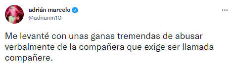 Tweet de Adrián Marcelo.